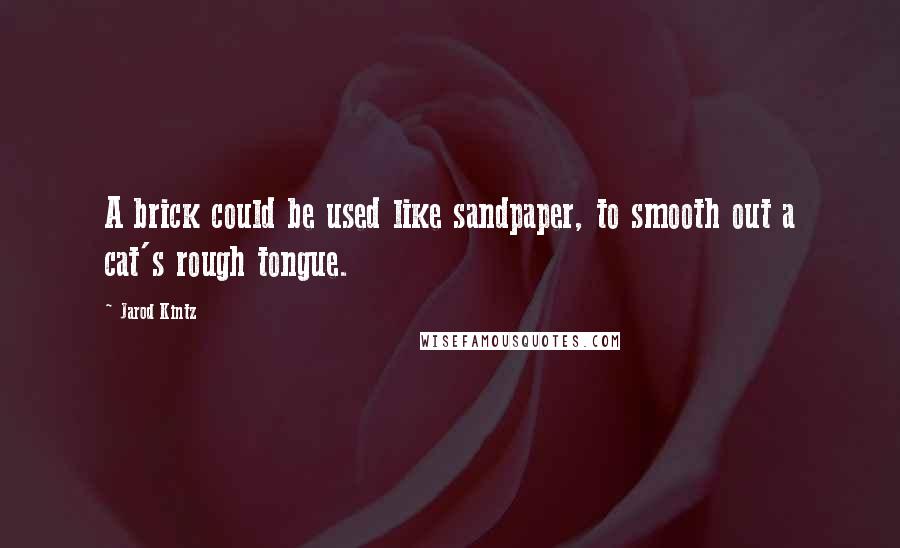 Jarod Kintz Quotes: A brick could be used like sandpaper, to smooth out a cat's rough tongue.