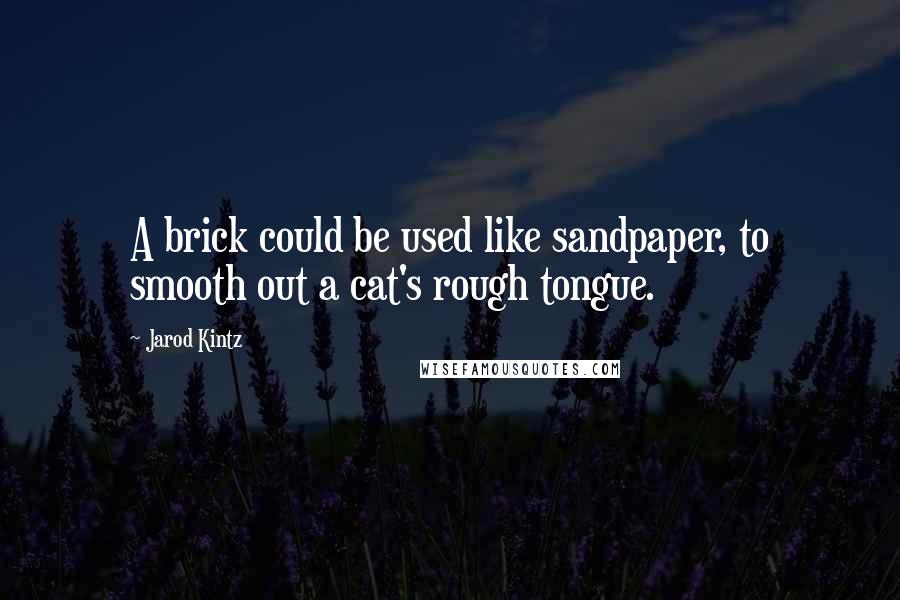 Jarod Kintz Quotes: A brick could be used like sandpaper, to smooth out a cat's rough tongue.