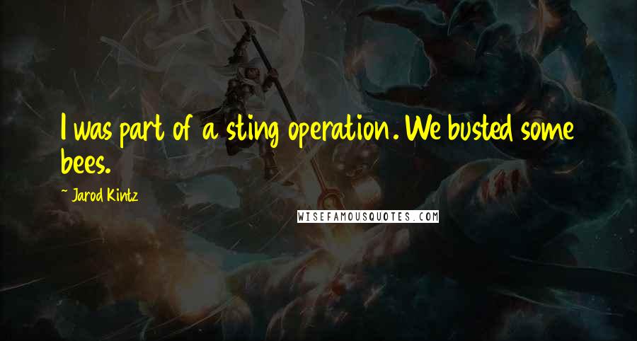 Jarod Kintz Quotes: I was part of a sting operation. We busted some bees.