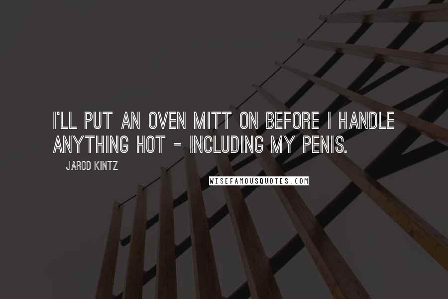 Jarod Kintz Quotes: I'll put an oven mitt on before I handle anything hot - including my penis.