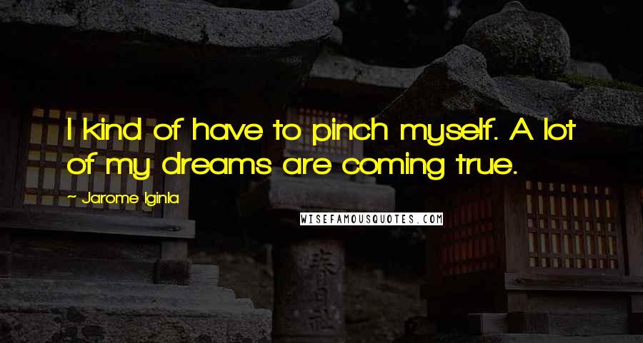 Jarome Iginla Quotes: I kind of have to pinch myself. A lot of my dreams are coming true.