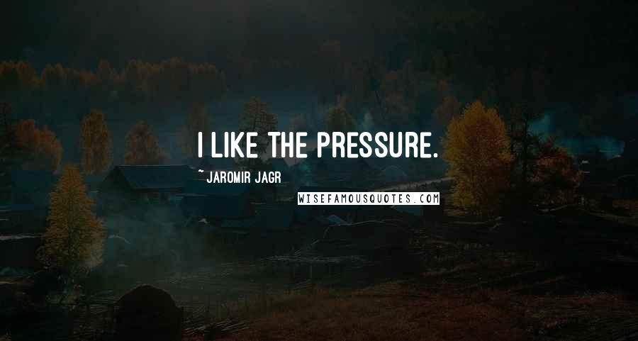 Jaromir Jagr Quotes: I like the pressure.