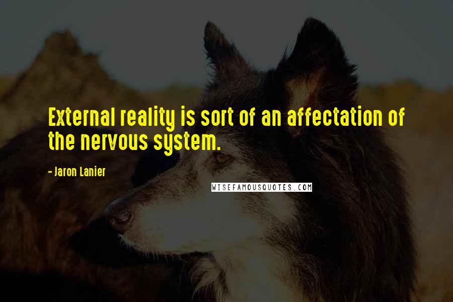 Jaron Lanier Quotes: External reality is sort of an affectation of the nervous system.