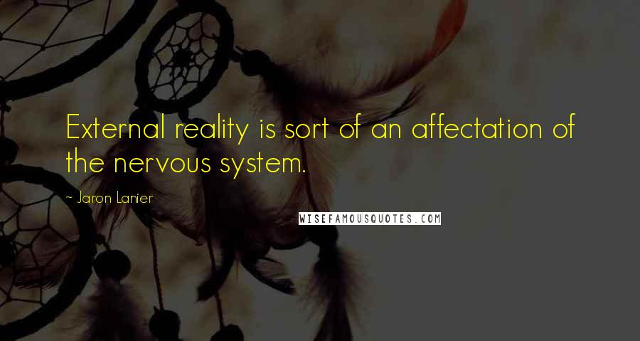 Jaron Lanier Quotes: External reality is sort of an affectation of the nervous system.