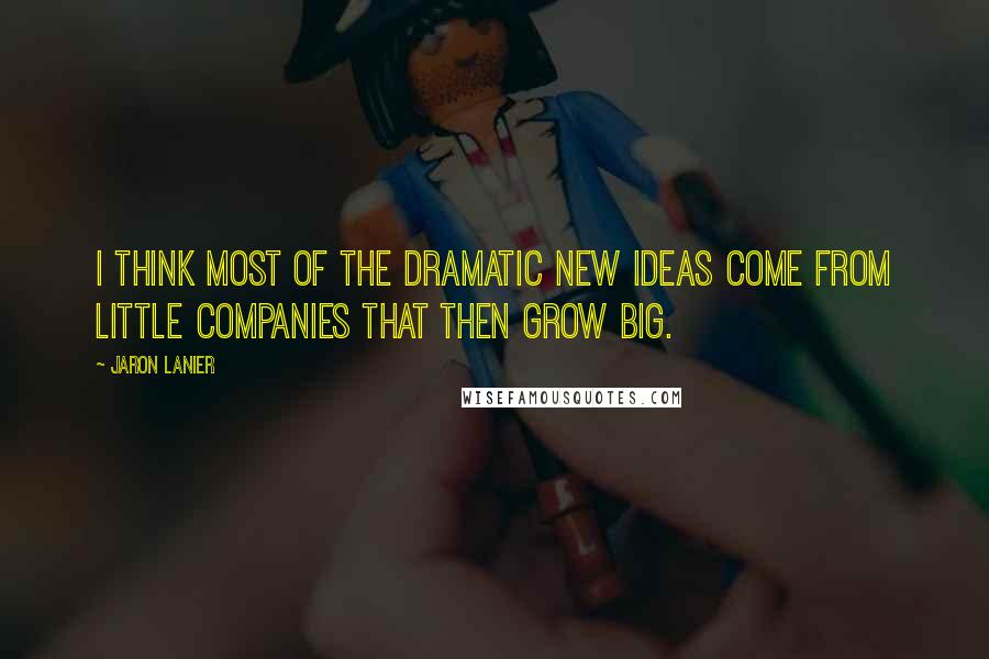 Jaron Lanier Quotes: I think most of the dramatic new ideas come from little companies that then grow big.