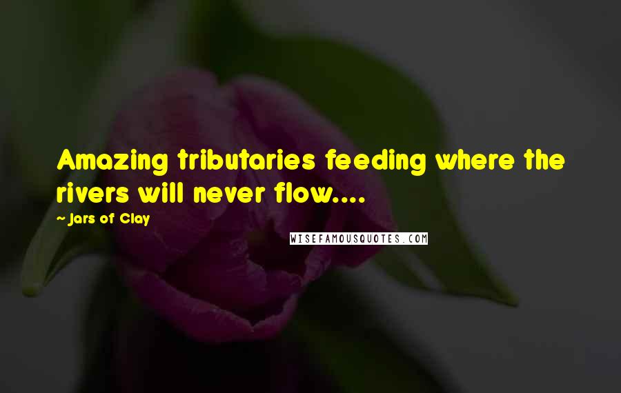 Jars Of Clay Quotes: Amazing tributaries feeding where the rivers will never flow....