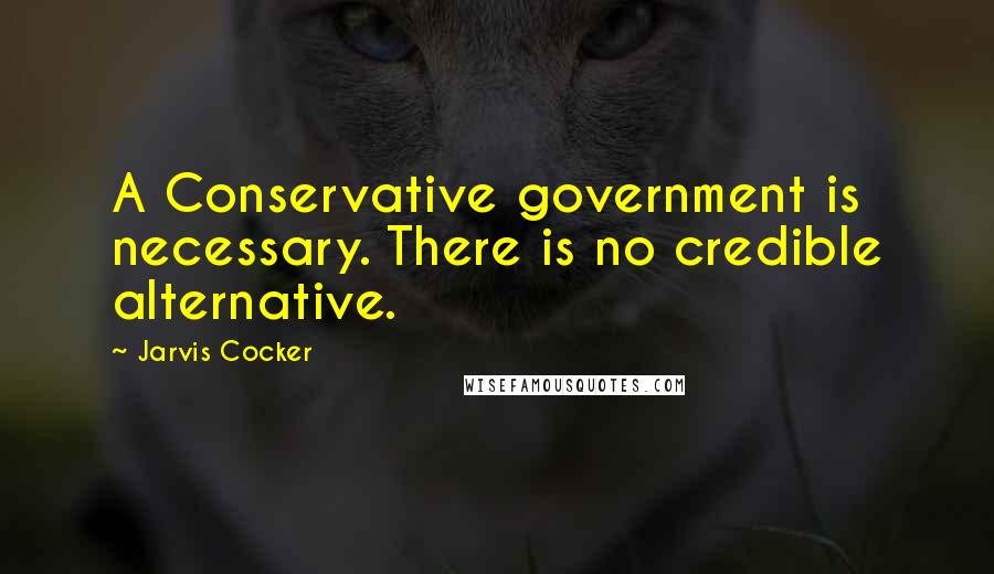 Jarvis Cocker Quotes: A Conservative government is necessary. There is no credible alternative.