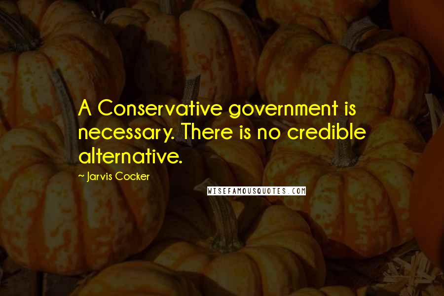 Jarvis Cocker Quotes: A Conservative government is necessary. There is no credible alternative.