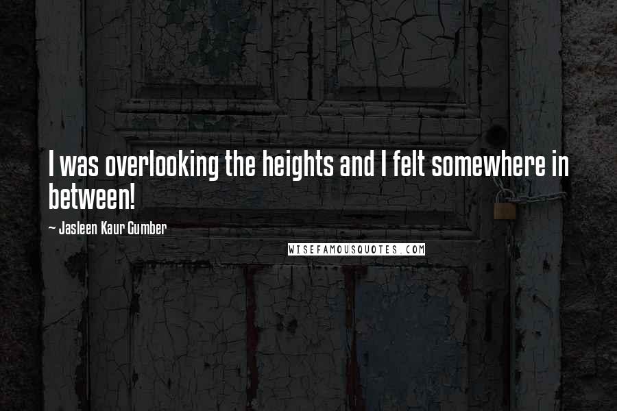 Jasleen Kaur Gumber Quotes: I was overlooking the heights and I felt somewhere in between!