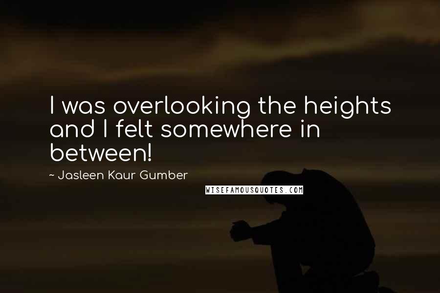 Jasleen Kaur Gumber Quotes: I was overlooking the heights and I felt somewhere in between!