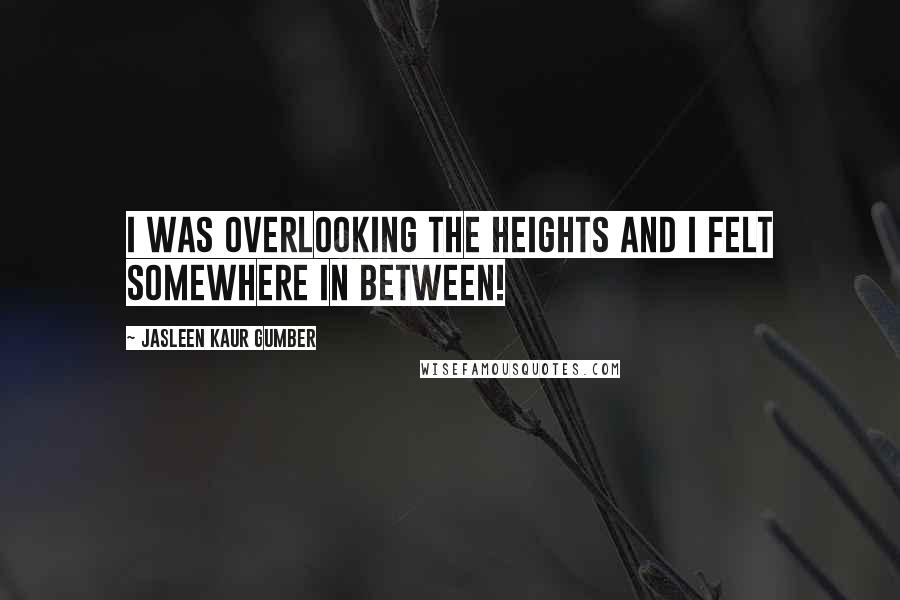 Jasleen Kaur Gumber Quotes: I was overlooking the heights and I felt somewhere in between!