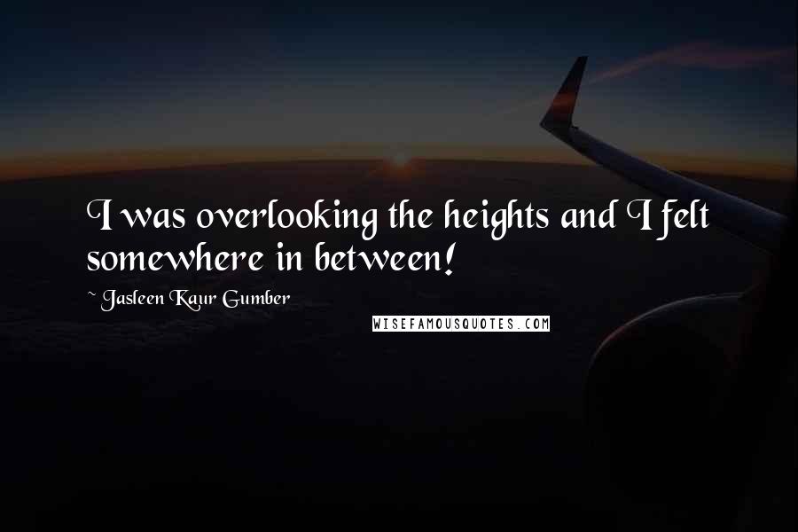 Jasleen Kaur Gumber Quotes: I was overlooking the heights and I felt somewhere in between!