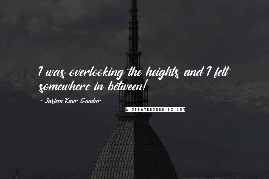 Jasleen Kaur Gumber Quotes: I was overlooking the heights and I felt somewhere in between!