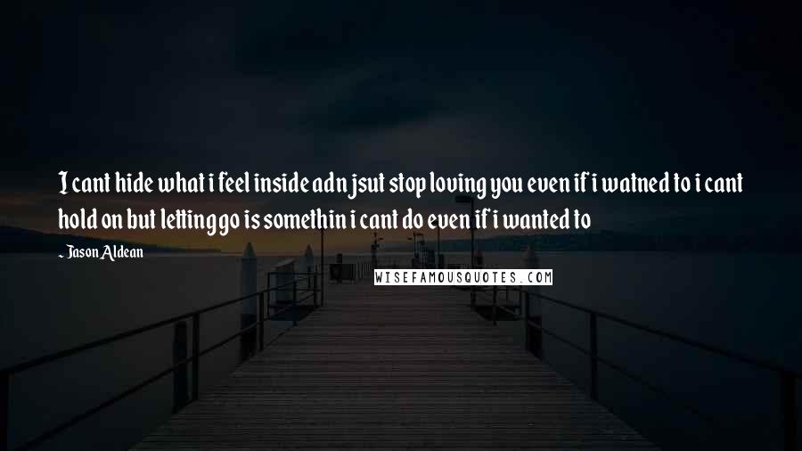 Jason Aldean Quotes: I cant hide what i feel inside adn jsut stop loving you even if i watned to i cant hold on but letting go is somethin i cant do even if i wanted to