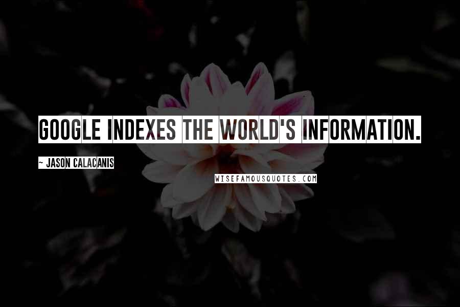 Jason Calacanis Quotes: Google indexes the world's information.