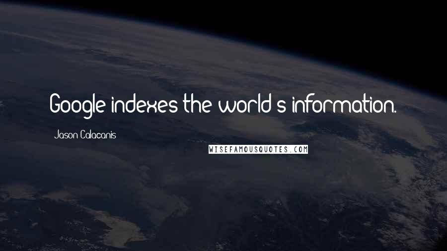 Jason Calacanis Quotes: Google indexes the world's information.