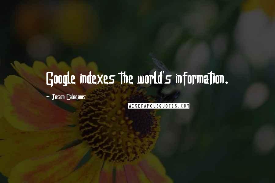 Jason Calacanis Quotes: Google indexes the world's information.