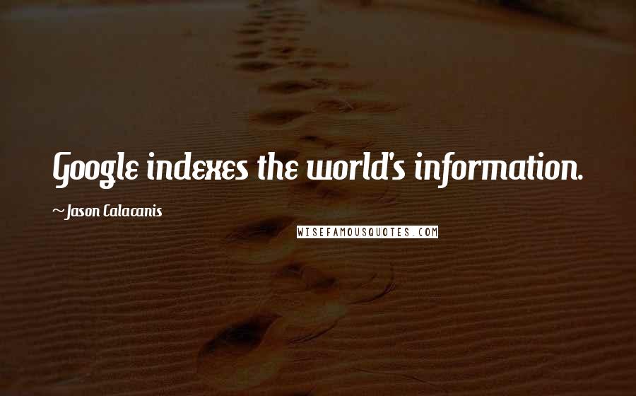 Jason Calacanis Quotes: Google indexes the world's information.