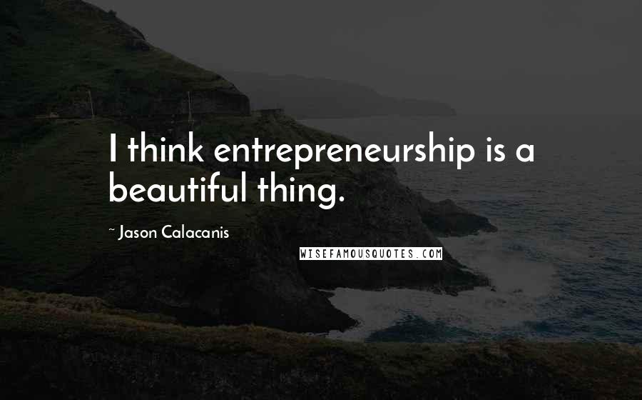 Jason Calacanis Quotes: I think entrepreneurship is a beautiful thing.