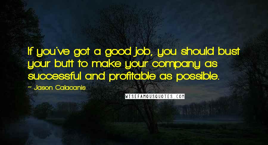 Jason Calacanis Quotes: If you've got a good job, you should bust your butt to make your company as successful and profitable as possible.