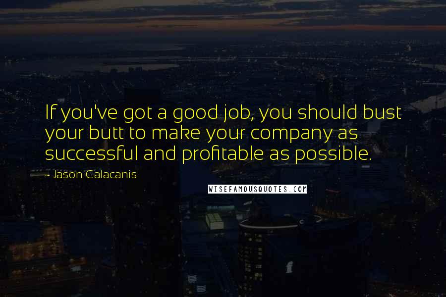 Jason Calacanis Quotes: If you've got a good job, you should bust your butt to make your company as successful and profitable as possible.