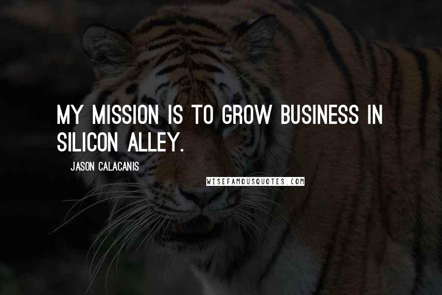 Jason Calacanis Quotes: My mission is to grow business in Silicon Alley.