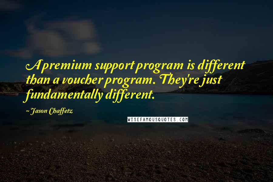 Jason Chaffetz Quotes: A premium support program is different than a voucher program. They're just fundamentally different.