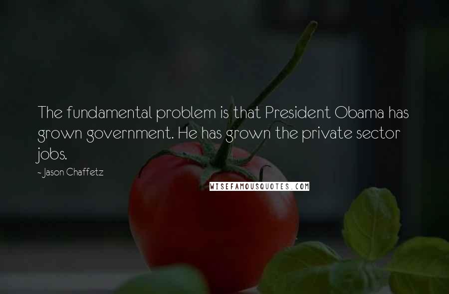 Jason Chaffetz Quotes: The fundamental problem is that President Obama has grown government. He has grown the private sector jobs.