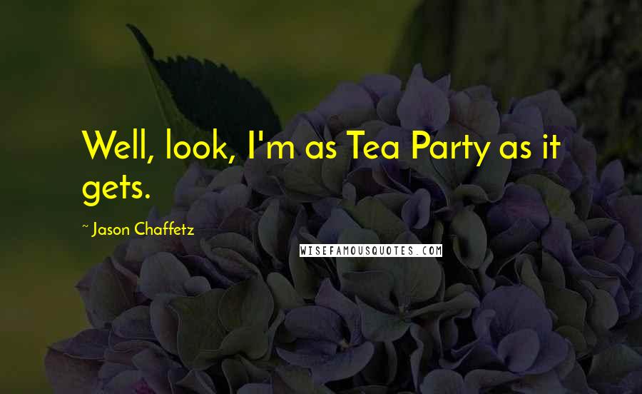 Jason Chaffetz Quotes: Well, look, I'm as Tea Party as it gets.