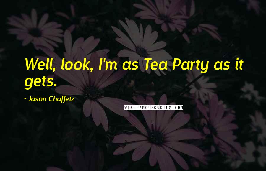 Jason Chaffetz Quotes: Well, look, I'm as Tea Party as it gets.