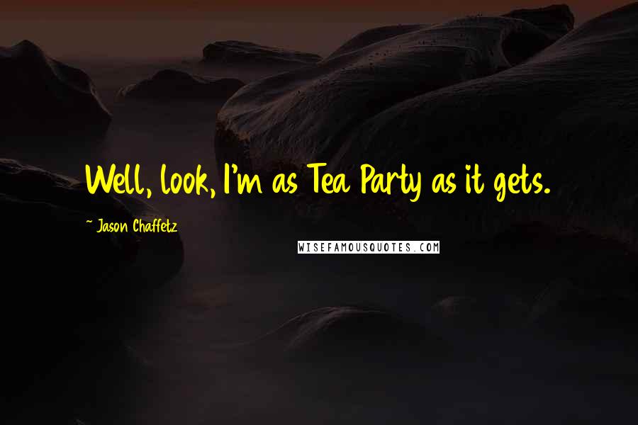 Jason Chaffetz Quotes: Well, look, I'm as Tea Party as it gets.