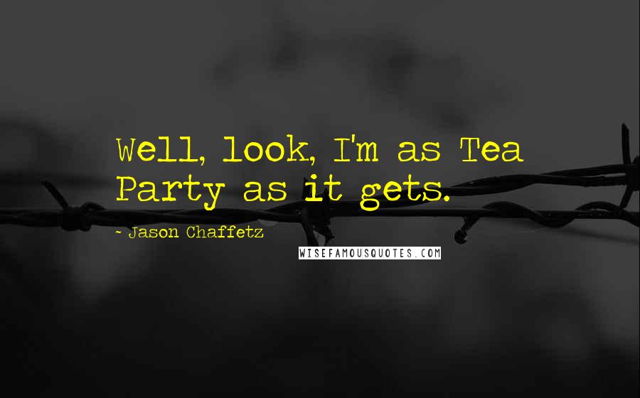 Jason Chaffetz Quotes: Well, look, I'm as Tea Party as it gets.