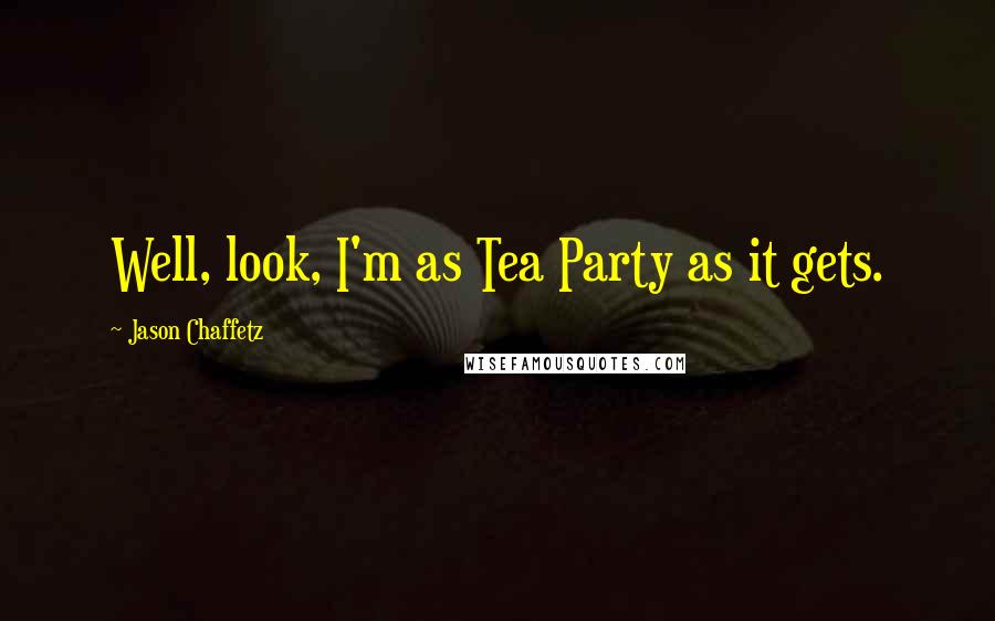 Jason Chaffetz Quotes: Well, look, I'm as Tea Party as it gets.