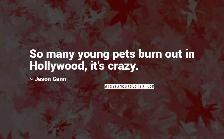 Jason Gann Quotes: So many young pets burn out in Hollywood, it's crazy.
