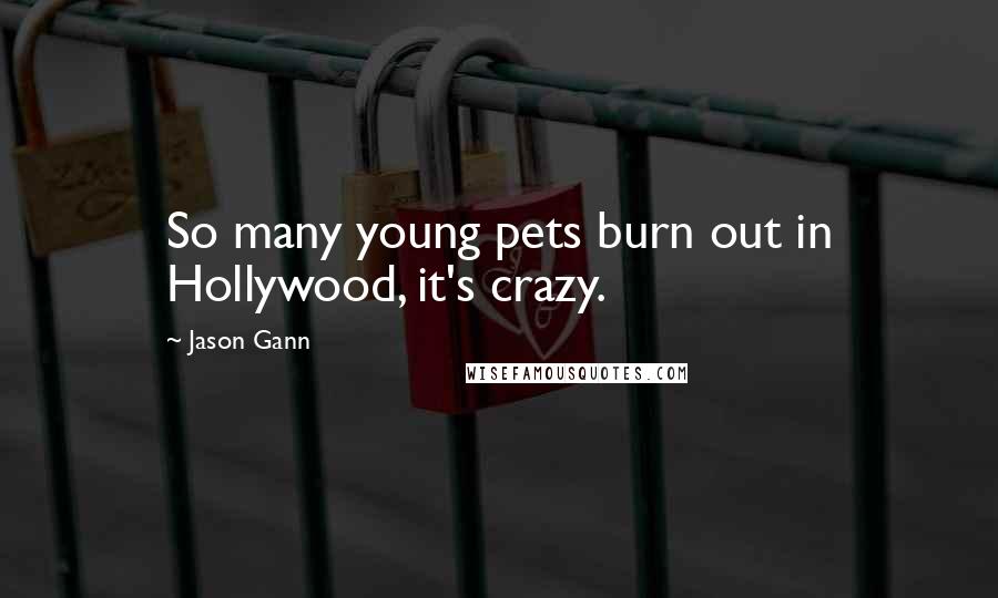 Jason Gann Quotes: So many young pets burn out in Hollywood, it's crazy.