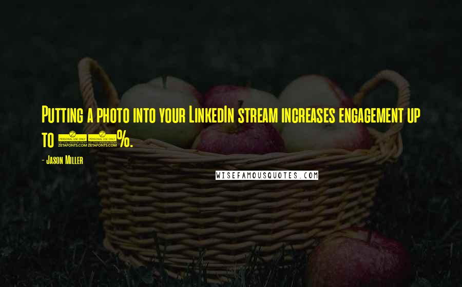 Jason Miller Quotes: Putting a photo into your LinkedIn stream increases engagement up to 90%.