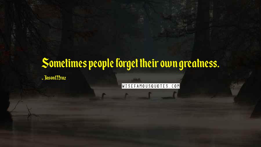 Jason Mraz Quotes: Sometimes people forget their own greatness.