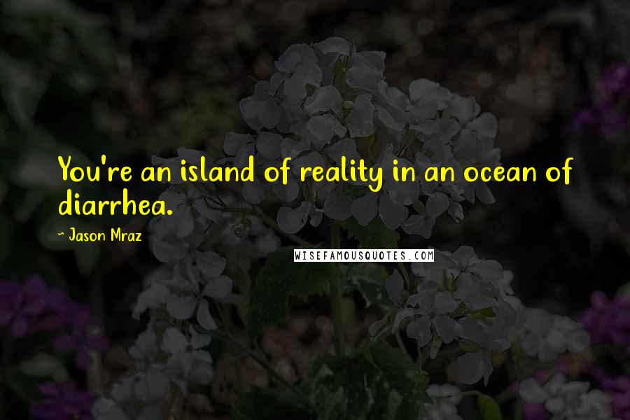 Jason Mraz Quotes: You're an island of reality in an ocean of diarrhea.