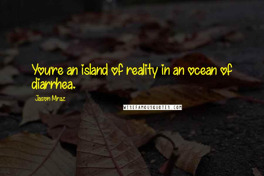 Jason Mraz Quotes: You're an island of reality in an ocean of diarrhea.