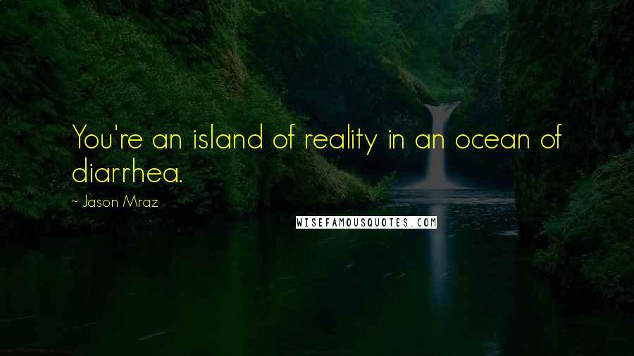 Jason Mraz Quotes: You're an island of reality in an ocean of diarrhea.