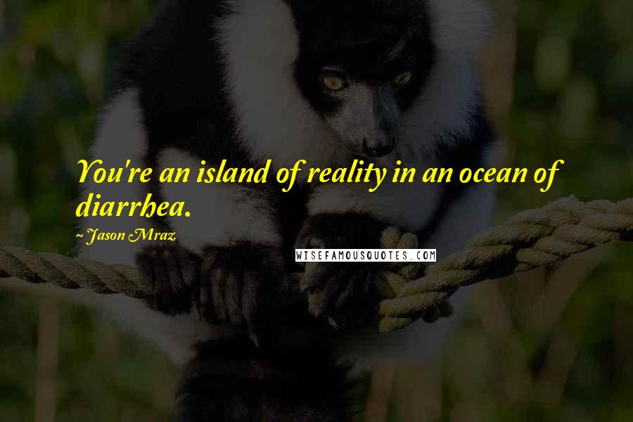 Jason Mraz Quotes: You're an island of reality in an ocean of diarrhea.