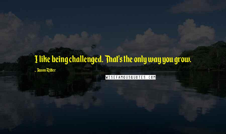 Jason Ritter Quotes: I like being challenged. That's the only way you grow.