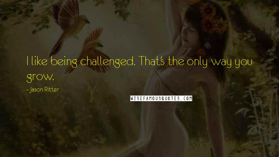 Jason Ritter Quotes: I like being challenged. That's the only way you grow.