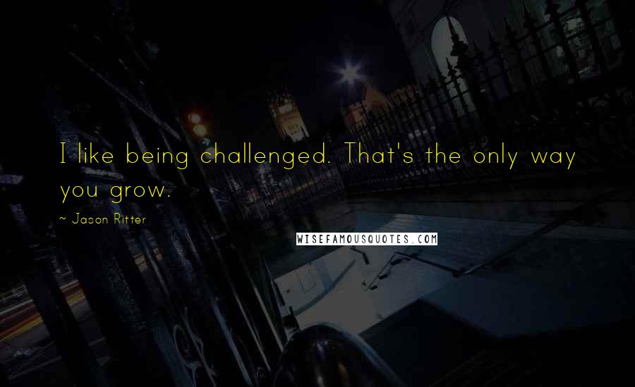 Jason Ritter Quotes: I like being challenged. That's the only way you grow.