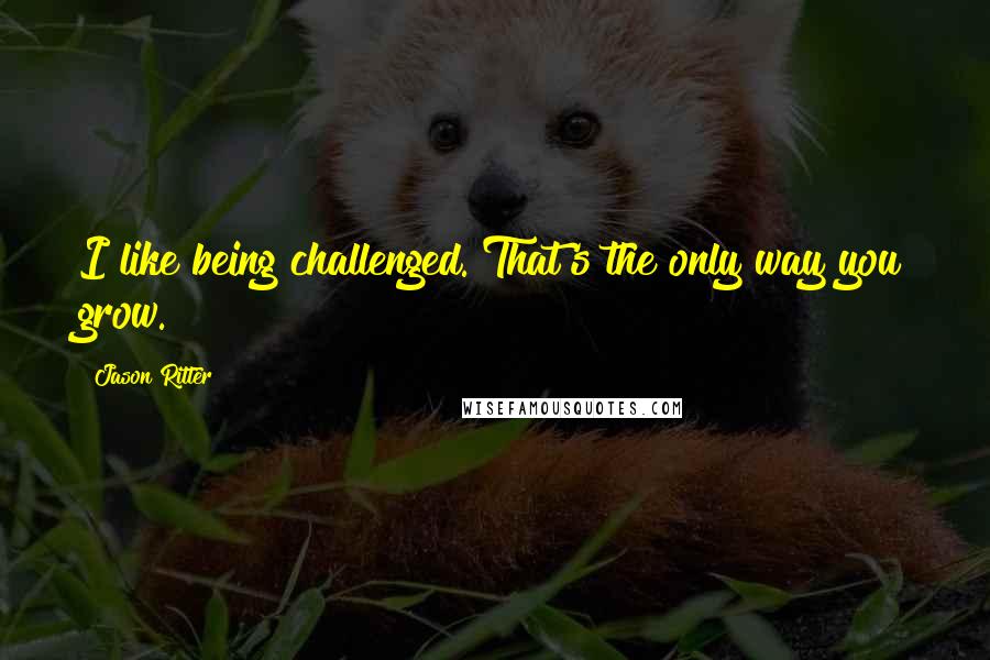 Jason Ritter Quotes: I like being challenged. That's the only way you grow.
