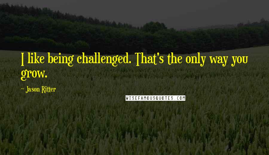 Jason Ritter Quotes: I like being challenged. That's the only way you grow.