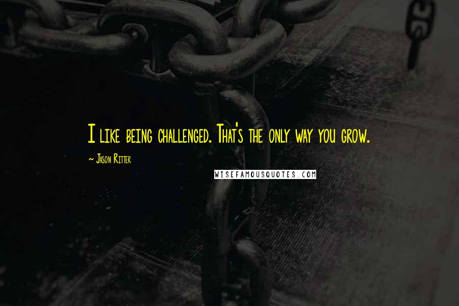Jason Ritter Quotes: I like being challenged. That's the only way you grow.