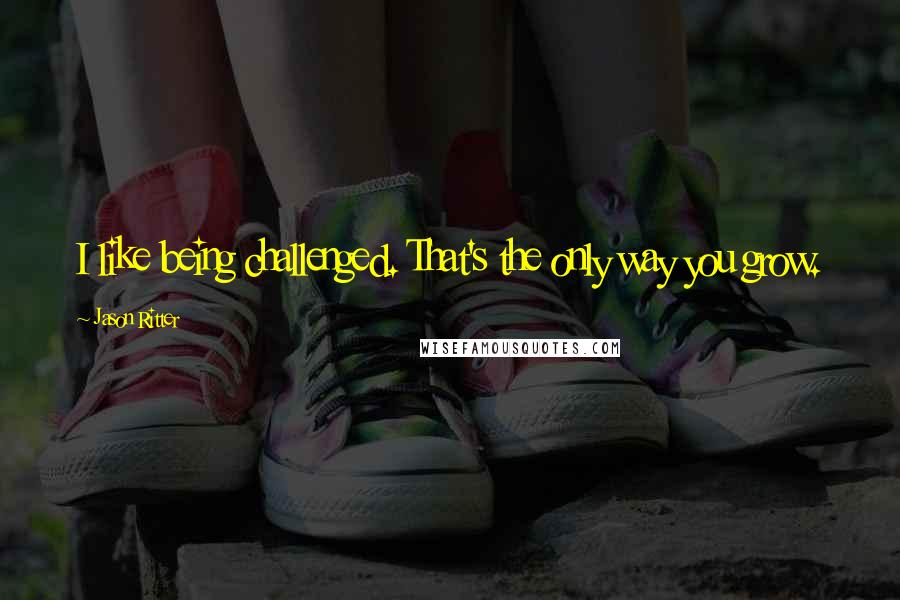 Jason Ritter Quotes: I like being challenged. That's the only way you grow.
