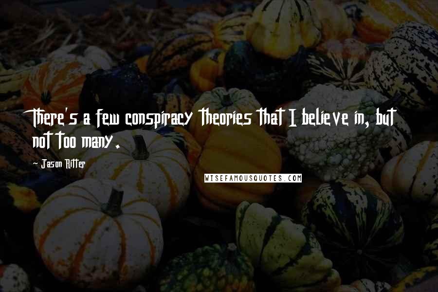 Jason Ritter Quotes: There's a few conspiracy theories that I believe in, but not too many.