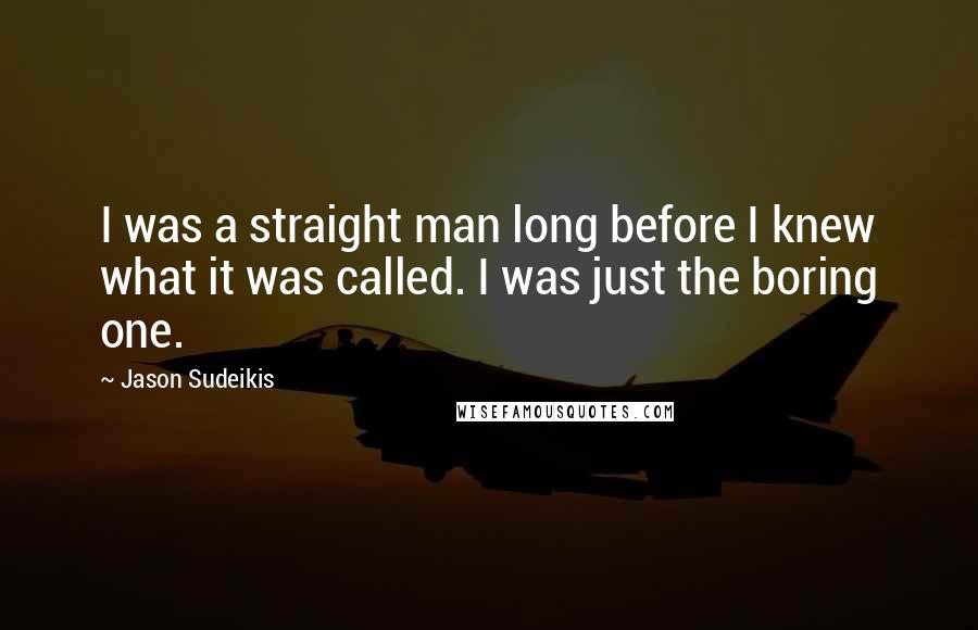 Jason Sudeikis Quotes: I was a straight man long before I knew what it was called. I was just the boring one.